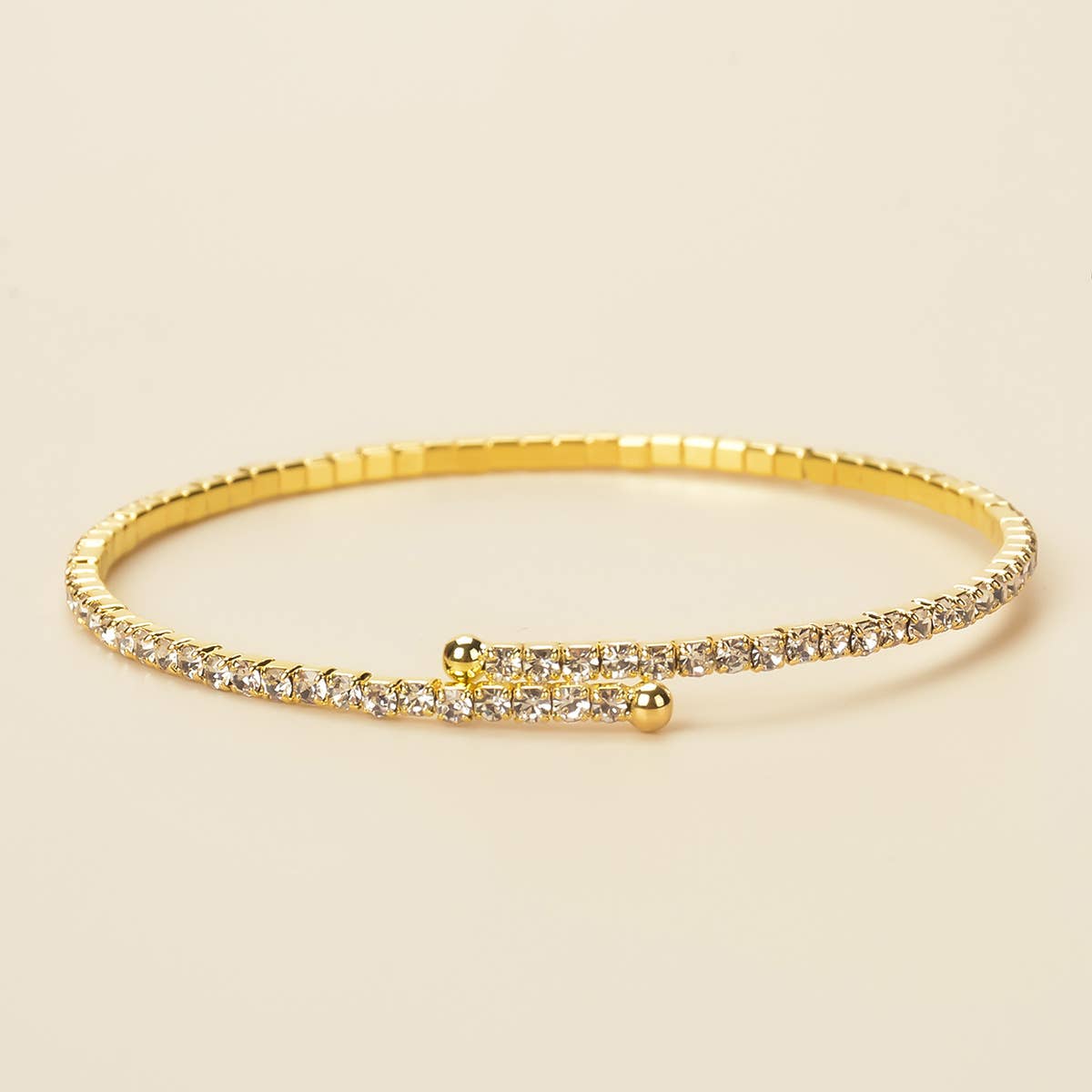 Cubic Zirconia Wraparound Bracelet in Gold