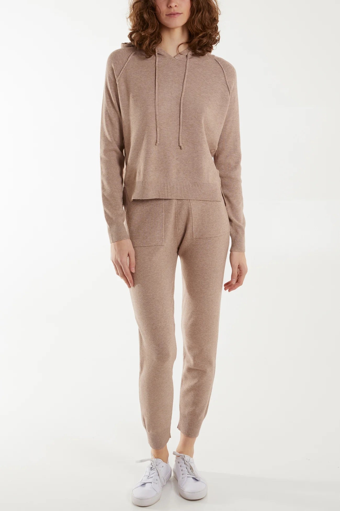Soft fine knit Lounge co-ord in Nude.