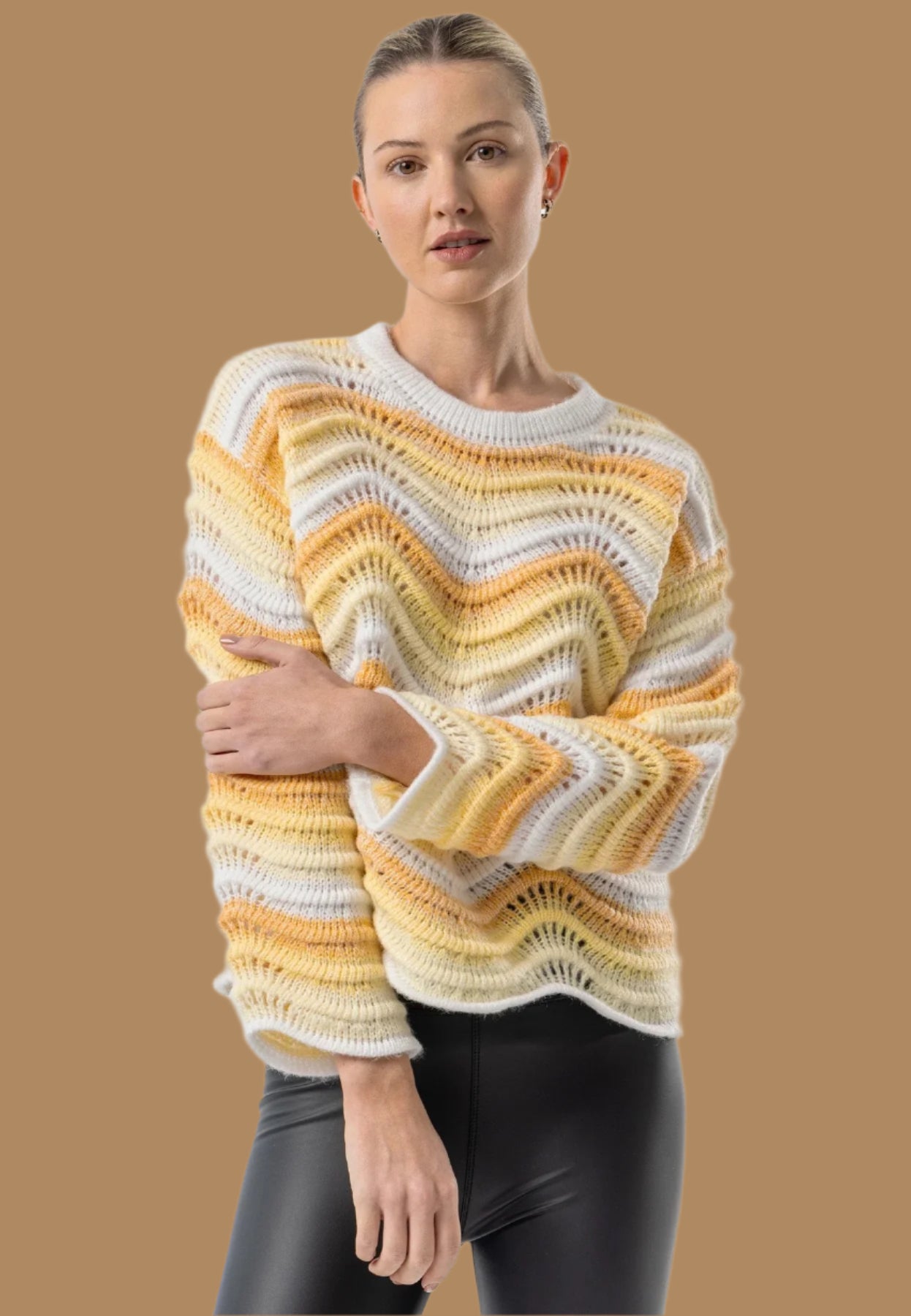 WAVY YELLOW OMBRE KNIT JUMPER