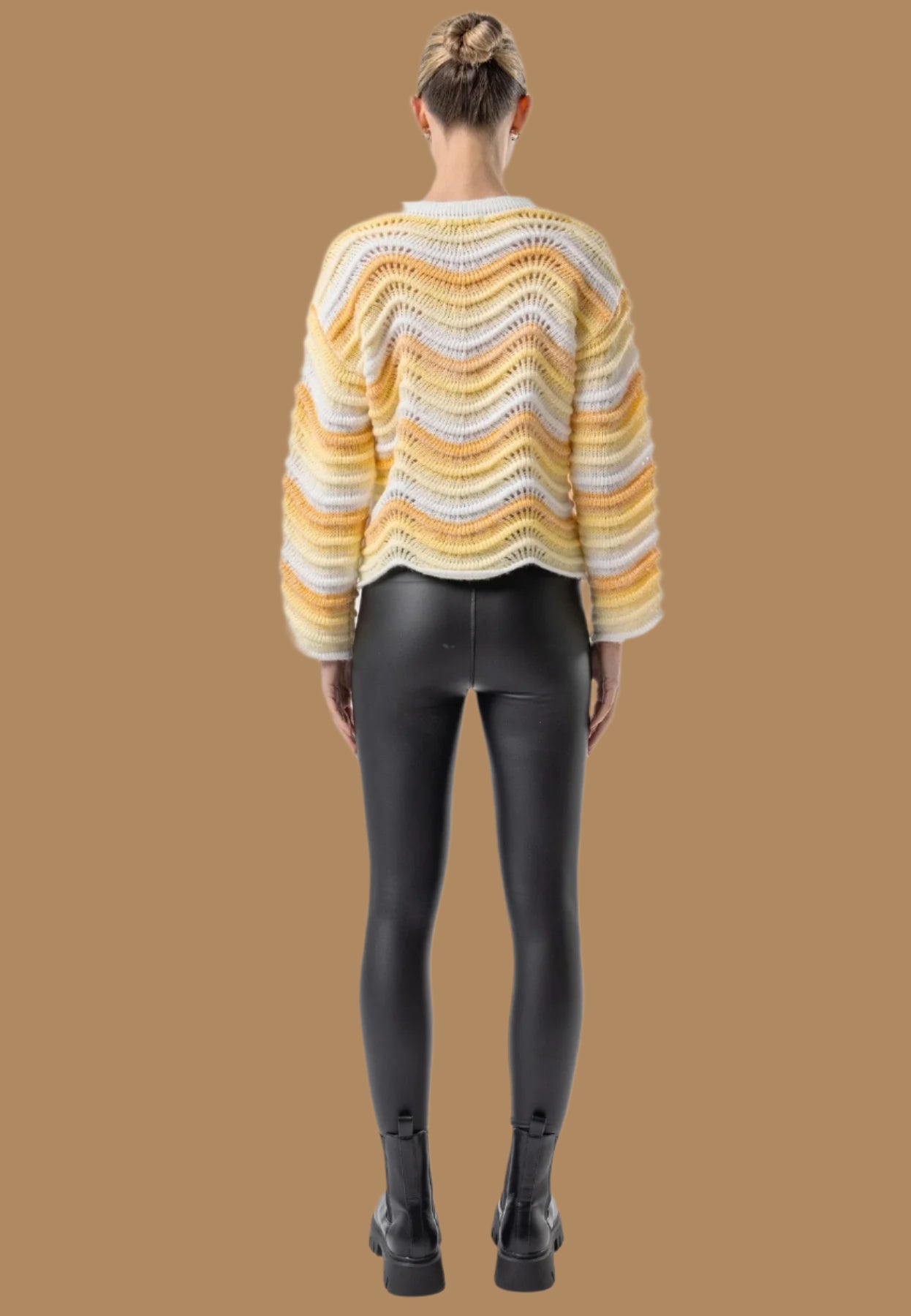 WAVY YELLOW OMBRE KNIT JUMPER