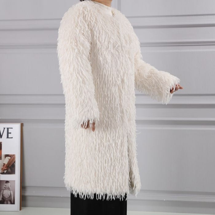 Title: Luxe Shaggy Faux Fur Coat