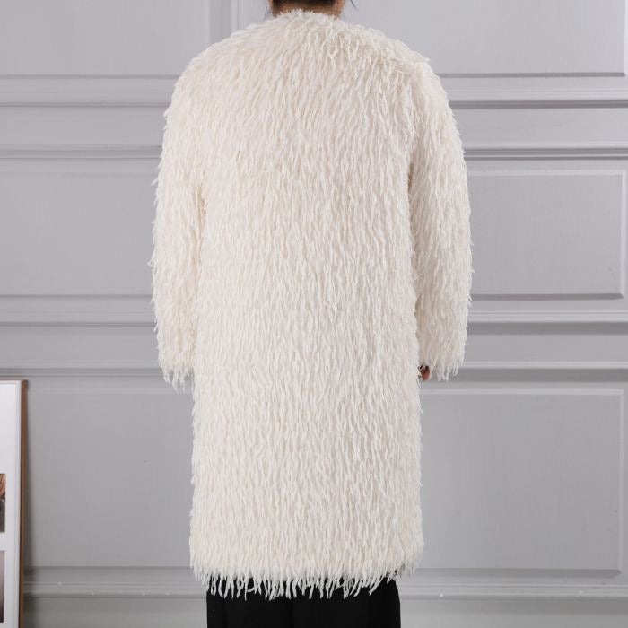 Title: Luxe Shaggy Faux Fur Coat