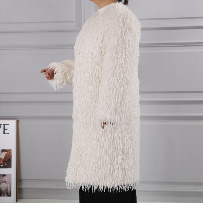 Title: Luxe Shaggy Faux Fur Coat