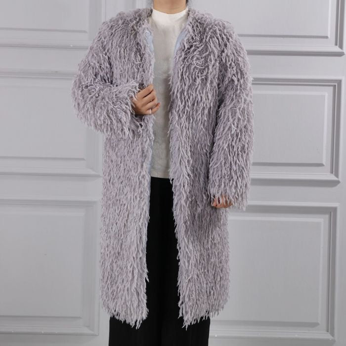 Title: Luxe Shaggy Faux Fur Coat