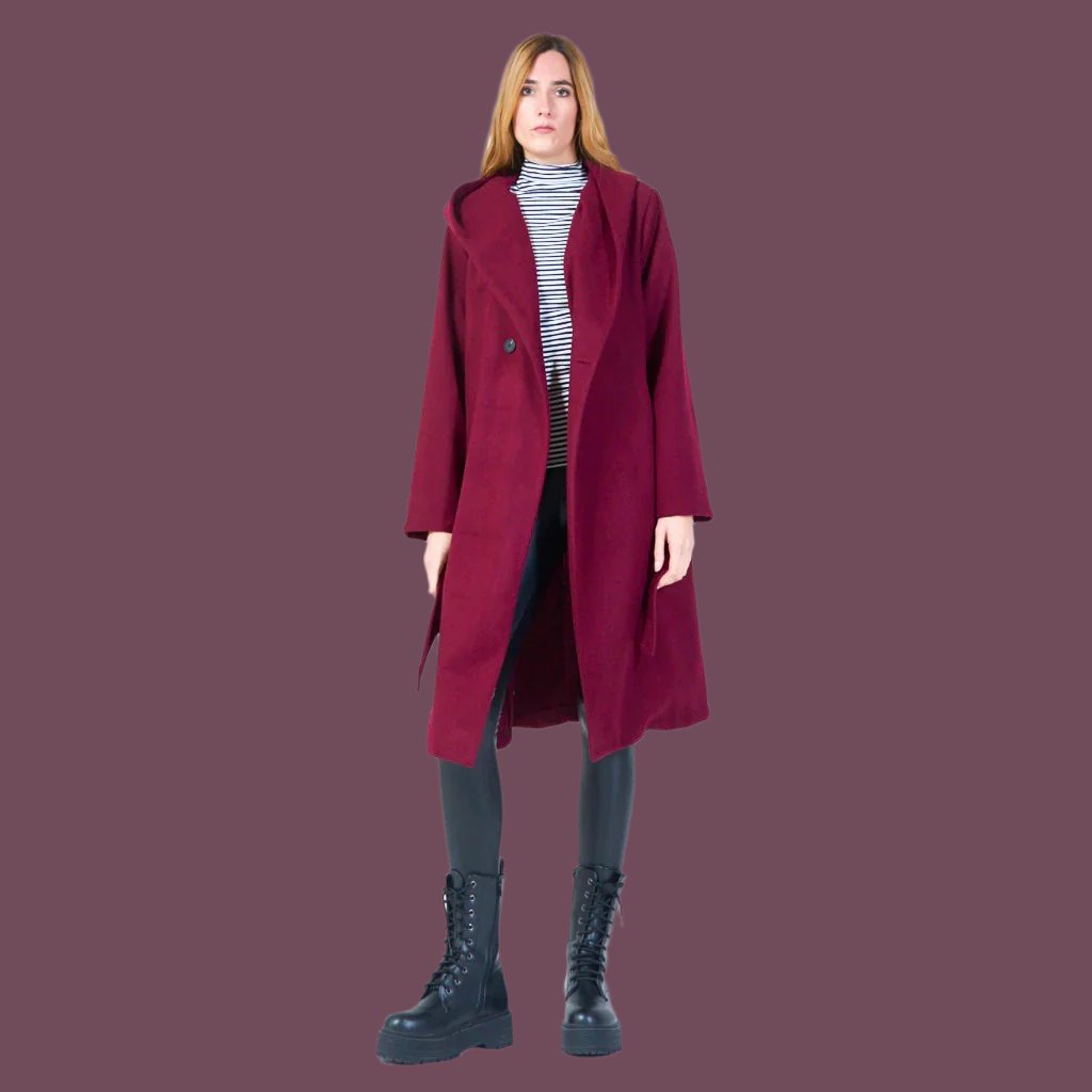 Elegant longline coat with button detail wholesale