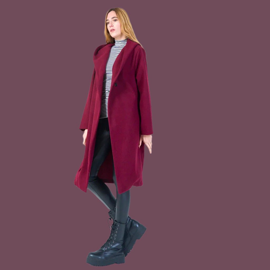 Elegant longline coat with button detail wholesale