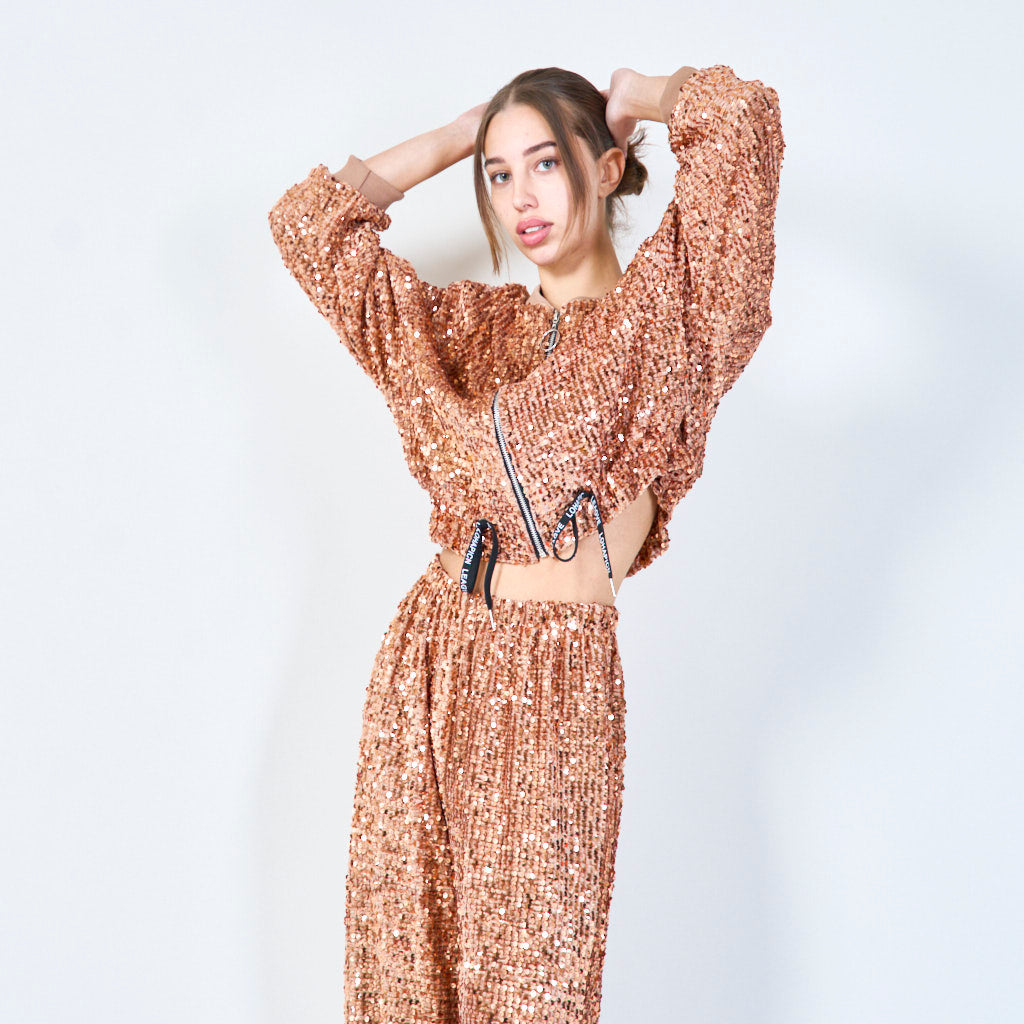 Sparkling sequin bomber jacket.