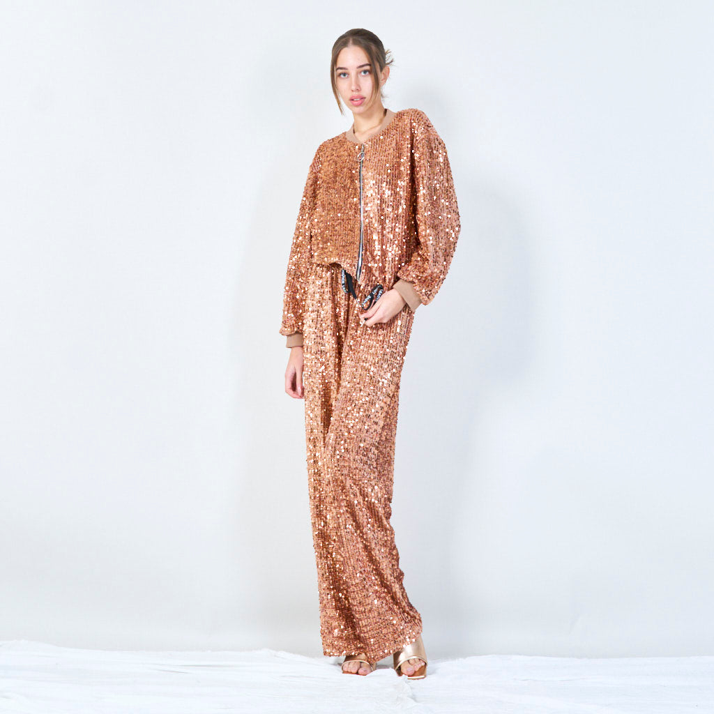 Sparkling sequin bomber jacket.