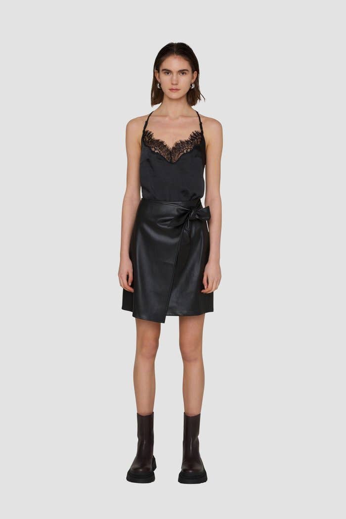 Maeve Lace Edging Satin Camisole Top