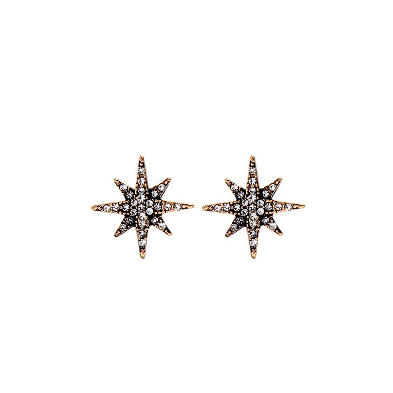 Crystal Star Earring in Gold
