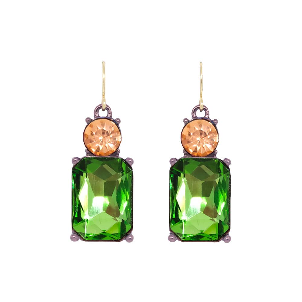 Twin Gem Earring in Lime & Champagne By Last true angel.