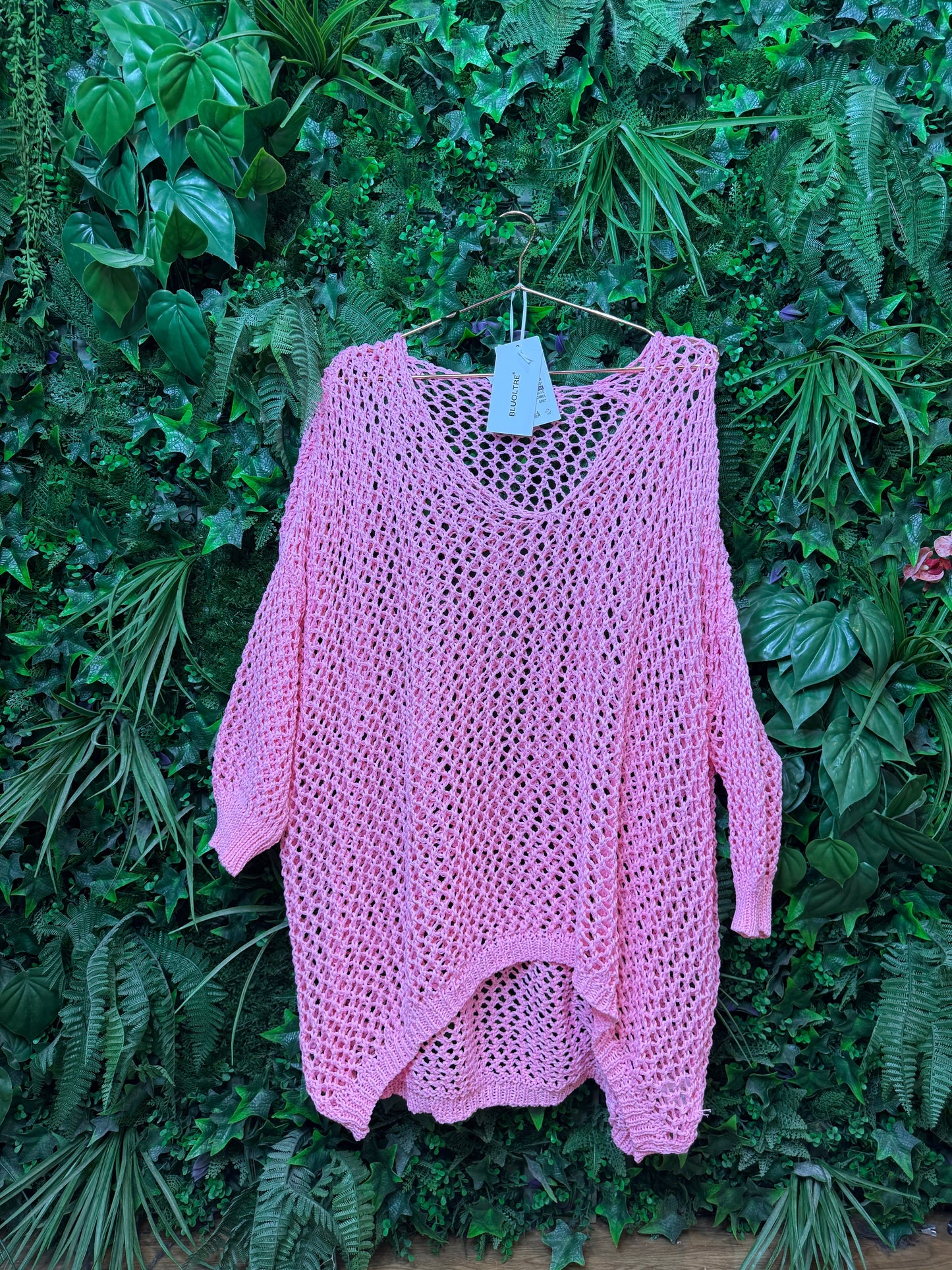 V Neck Loose-Knit Crochet Oversized Cover-Up/Sweater