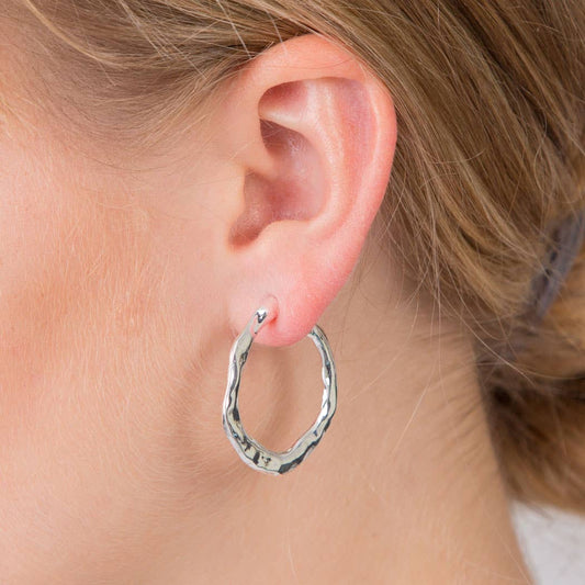 Hammered Hoop Earrings