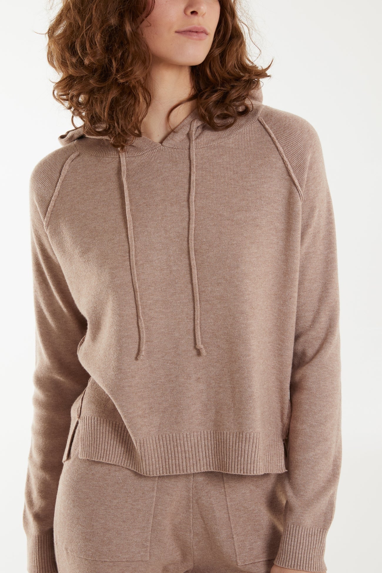 Soft fine knit Lounge co-ord in Nude.