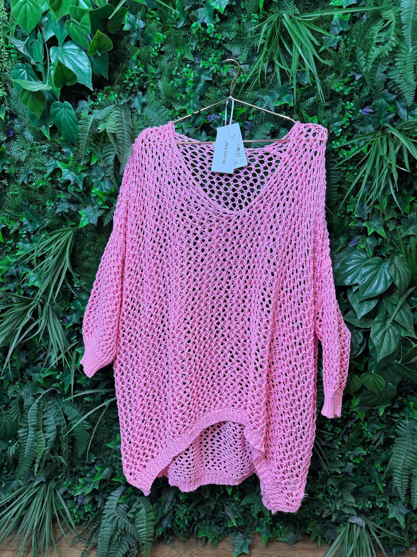 V Neck Loose-Knit Crochet Oversized Cover-Up/Sweater